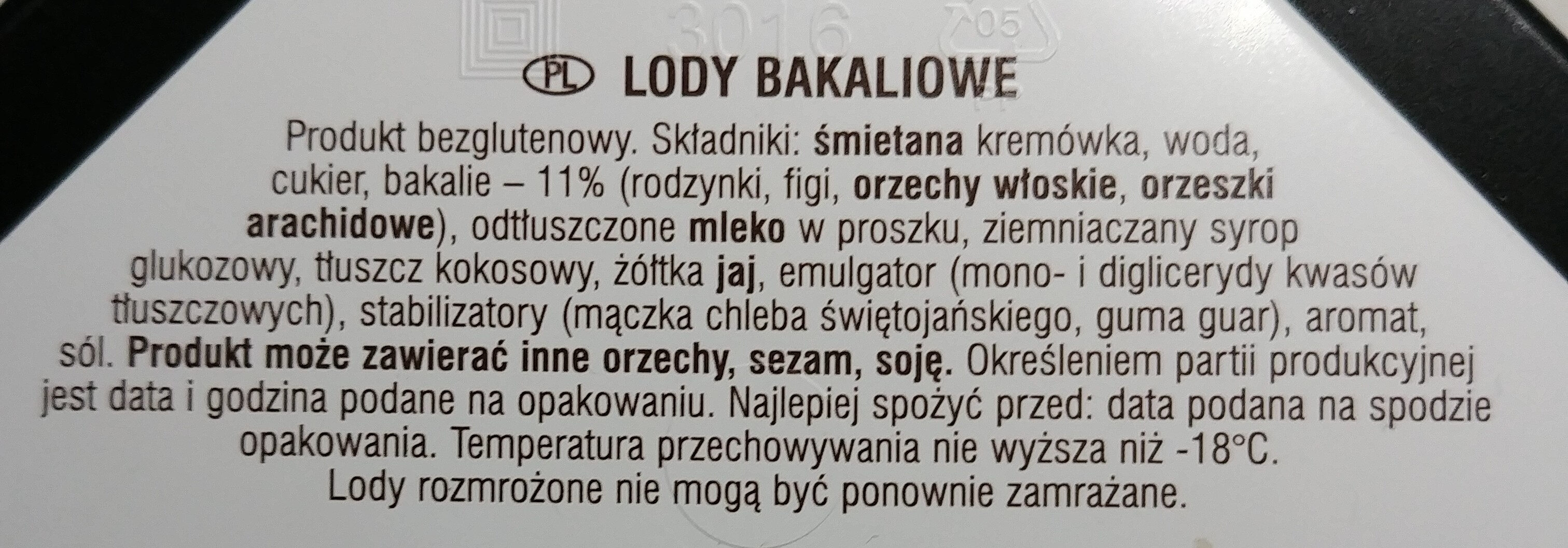 Lody bakaliowe - Ingredients - pl