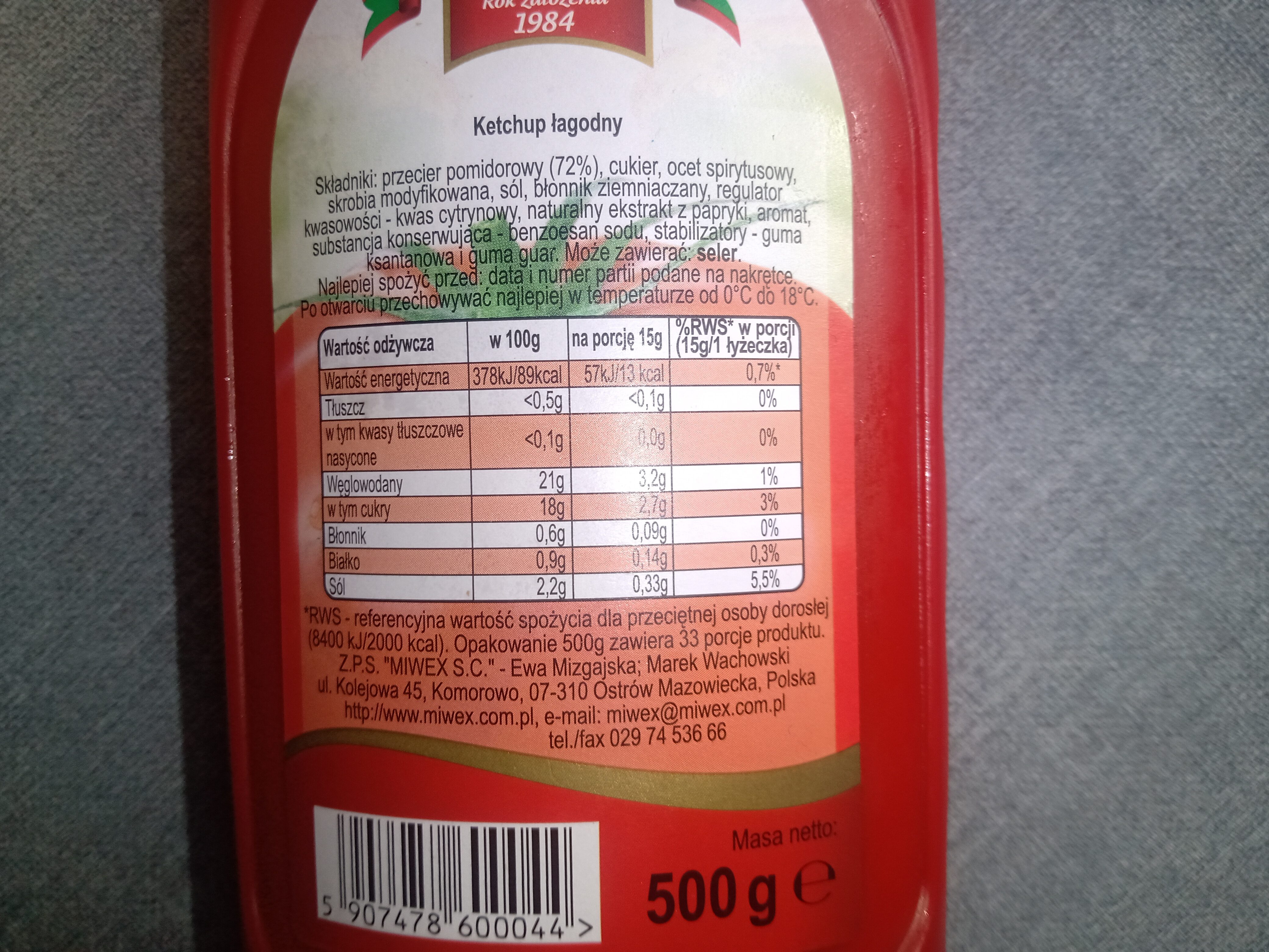 keczup - Nutrition facts