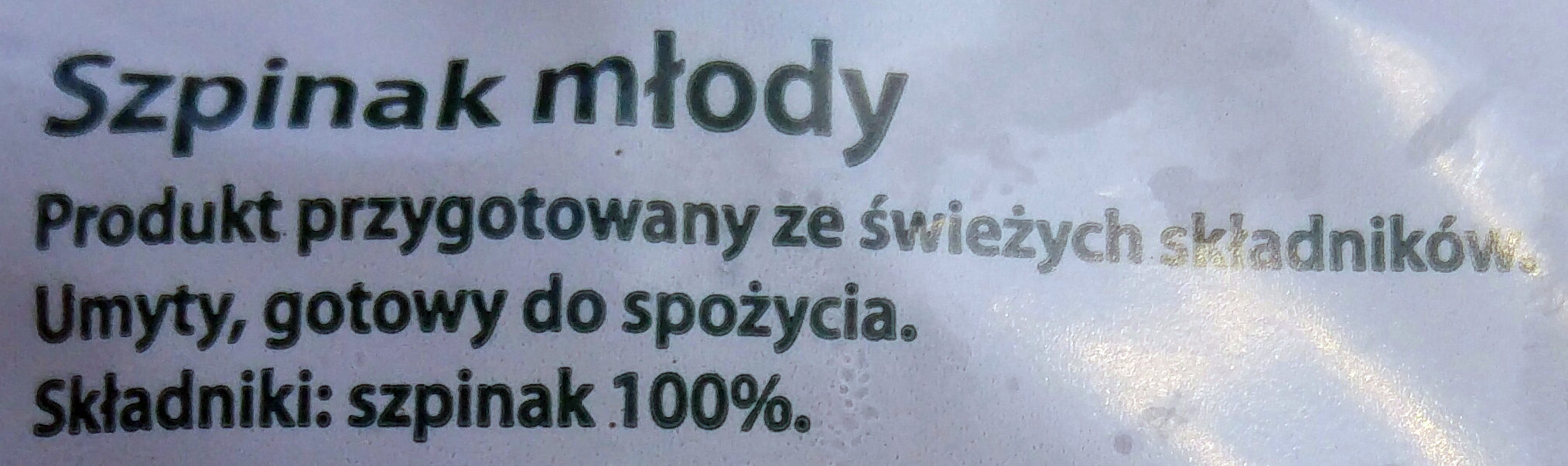 Szpinak młody - Ingrediënten - pl
