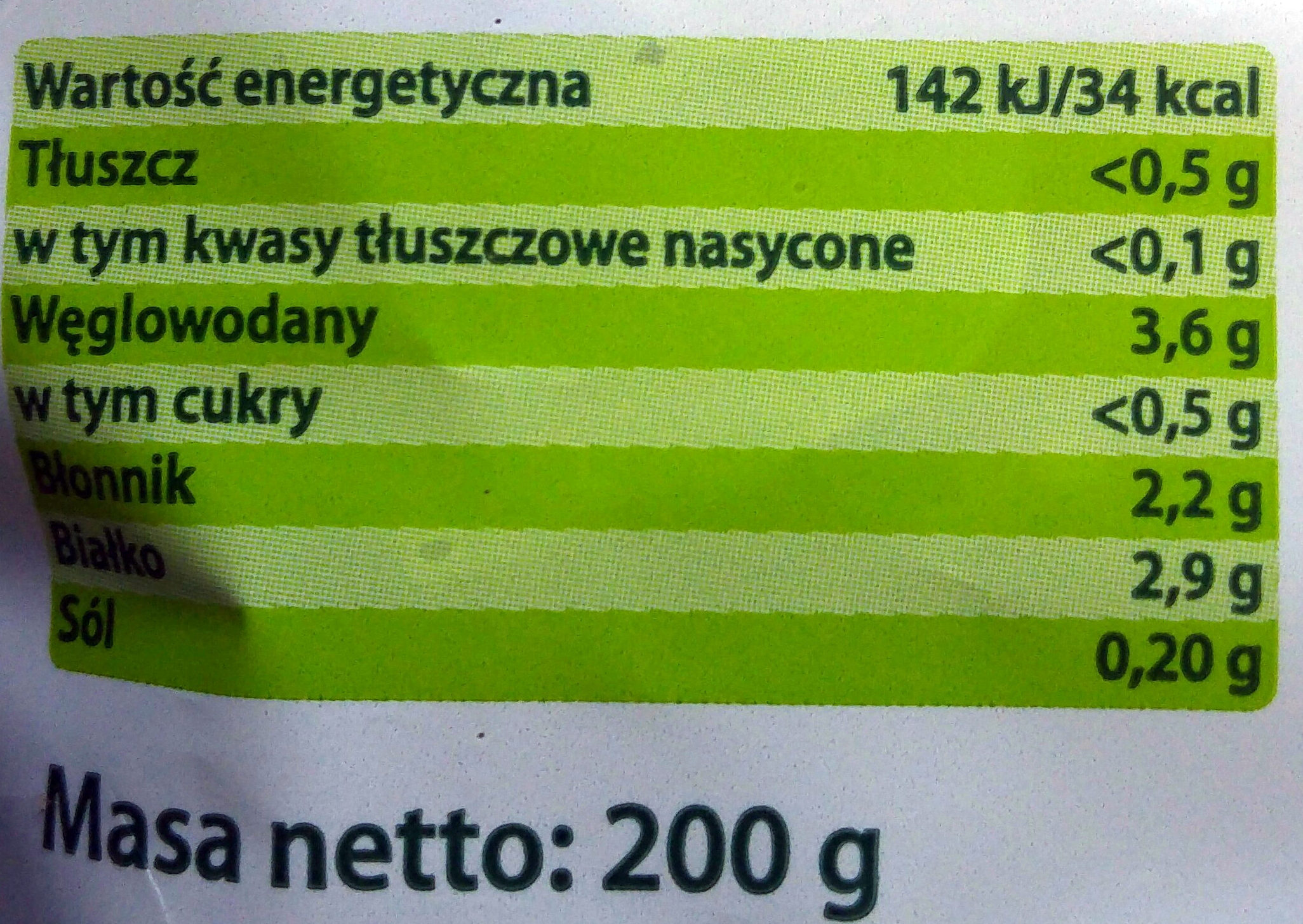 Szpinak młody - Voedingswaarden - pl