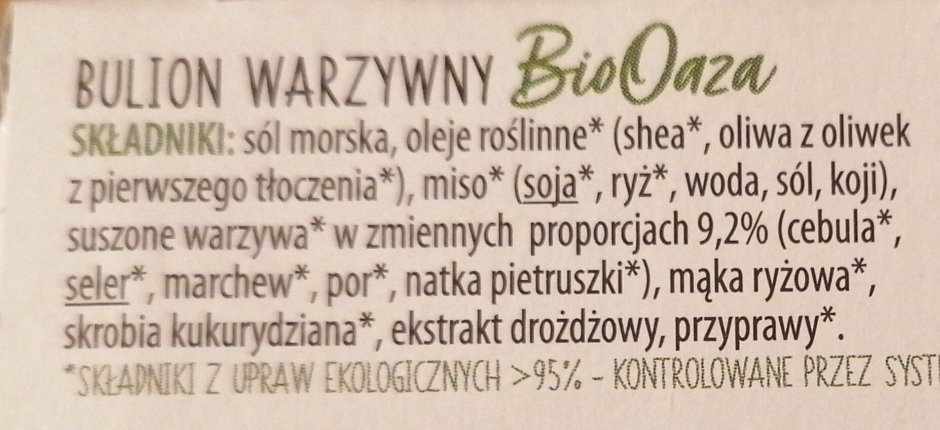 Bulion warzywny - Ingredientes - pl