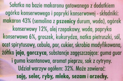Sałatki bez konserwantów - makaronowa z ogóreczkiem i papryką - Ingredienti - pl