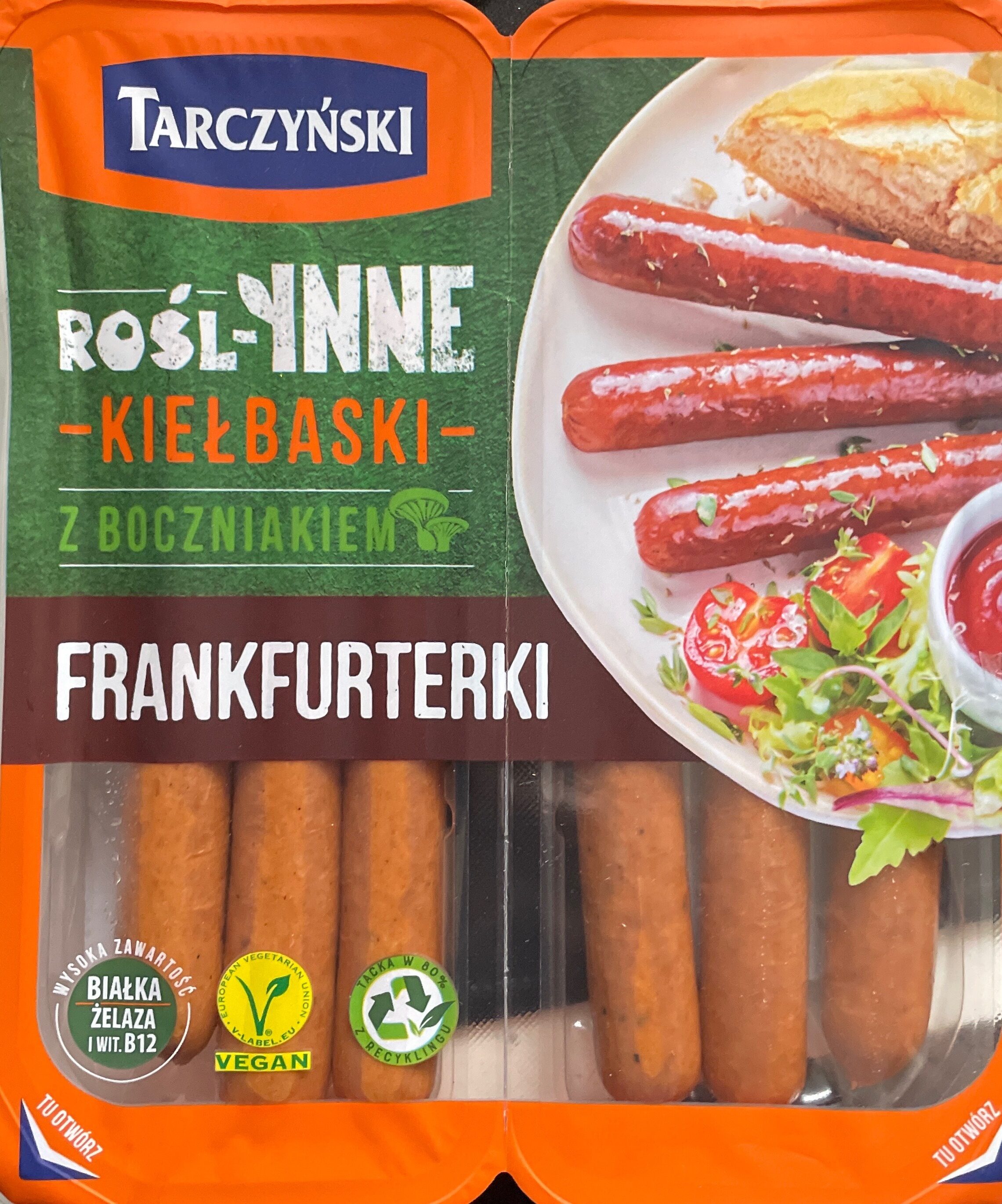 Rośl-inne Kiełbaski z boczniakiem - Frankfurterki - Produkt