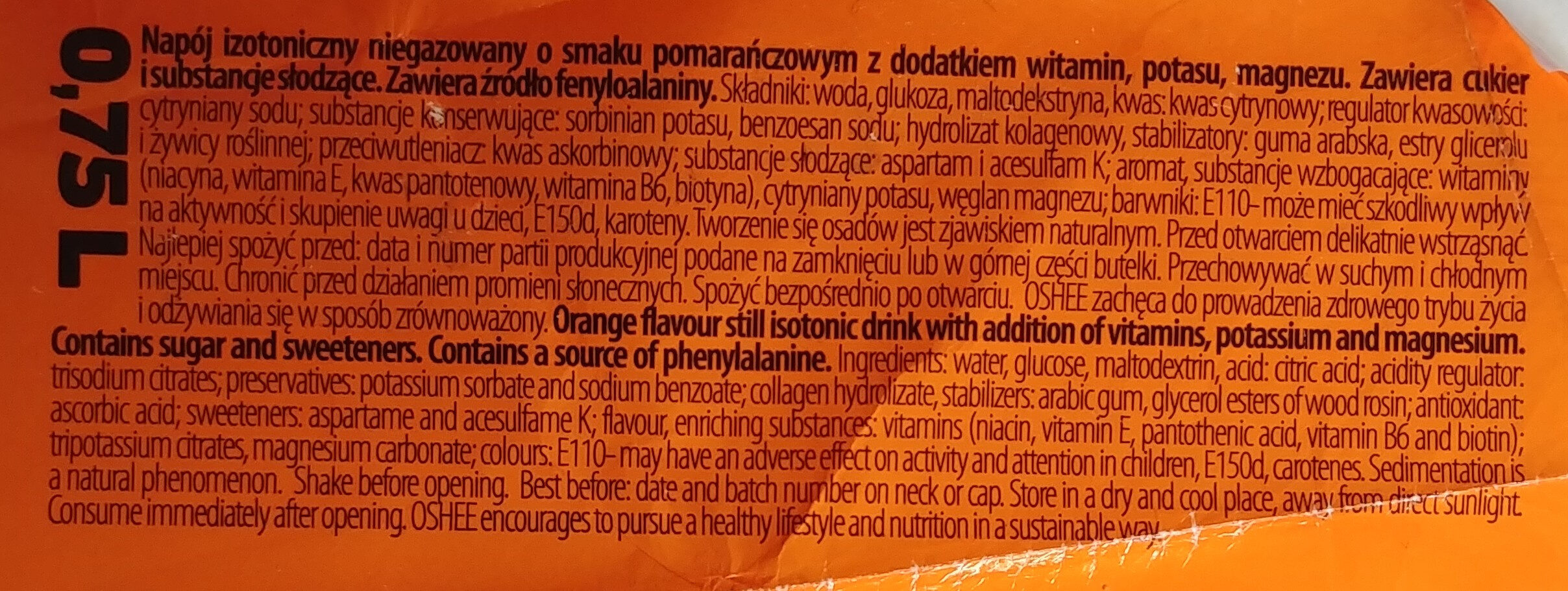 For Runners Collagen Formula Orange - Składniki