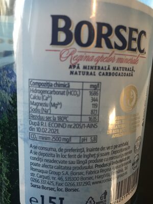 Borsec, regina apelor minerale apă minerală, natura carbogozoasă - Ingredients