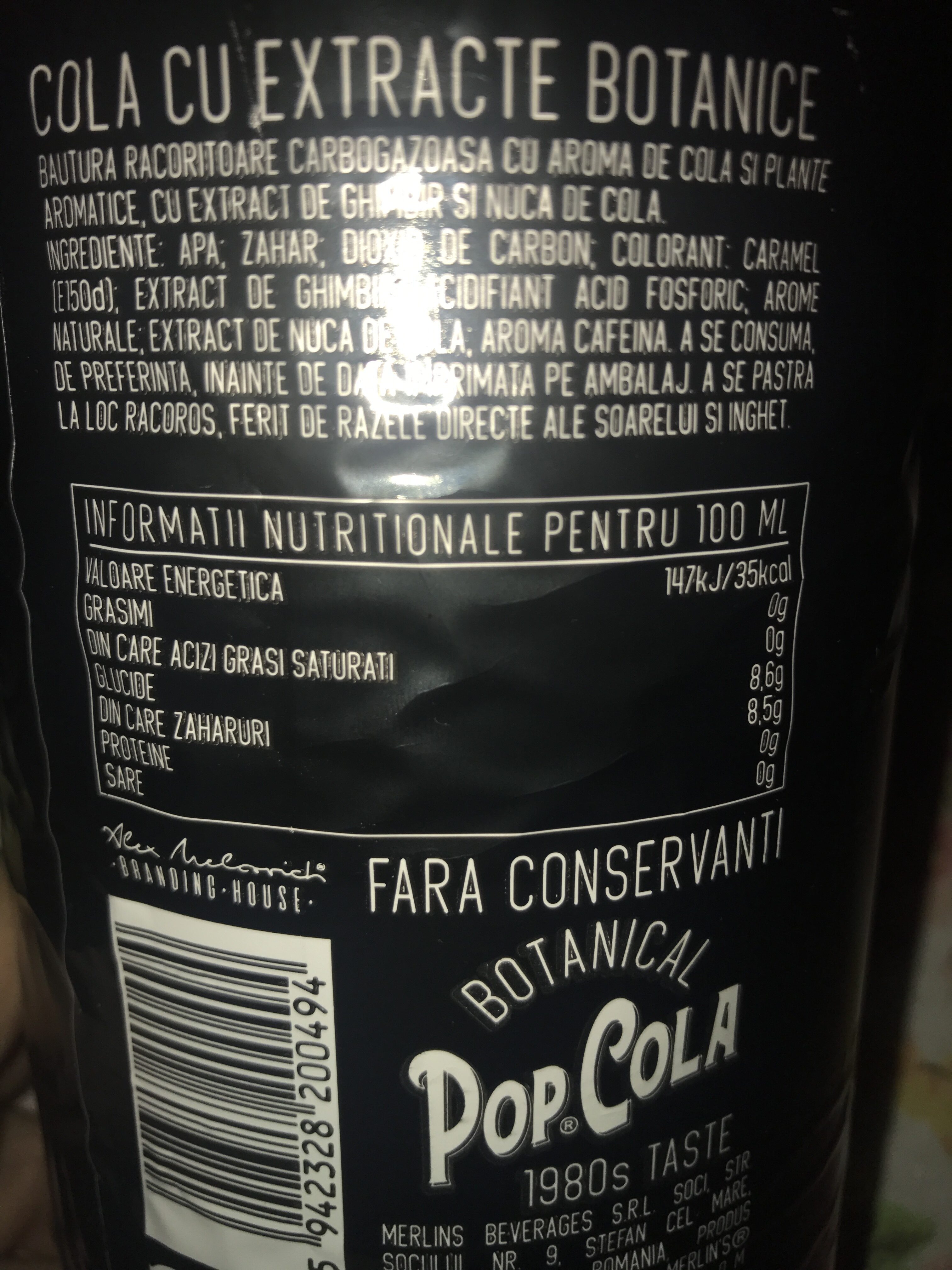Pop Cola - Nutrition facts