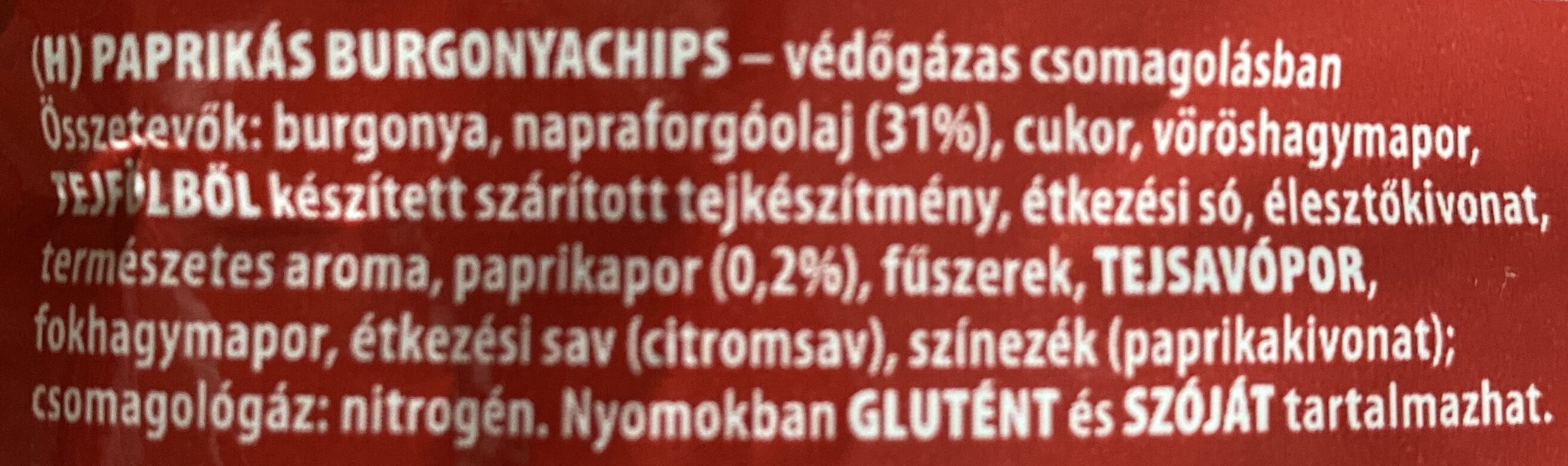 Paprikás chips - Ingredients - hu