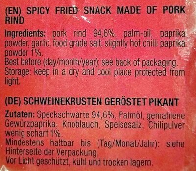 PÖRCI Snack - pikáns - Ingredients