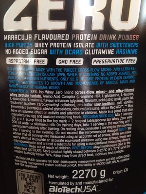 Protein drink - Ingrédients