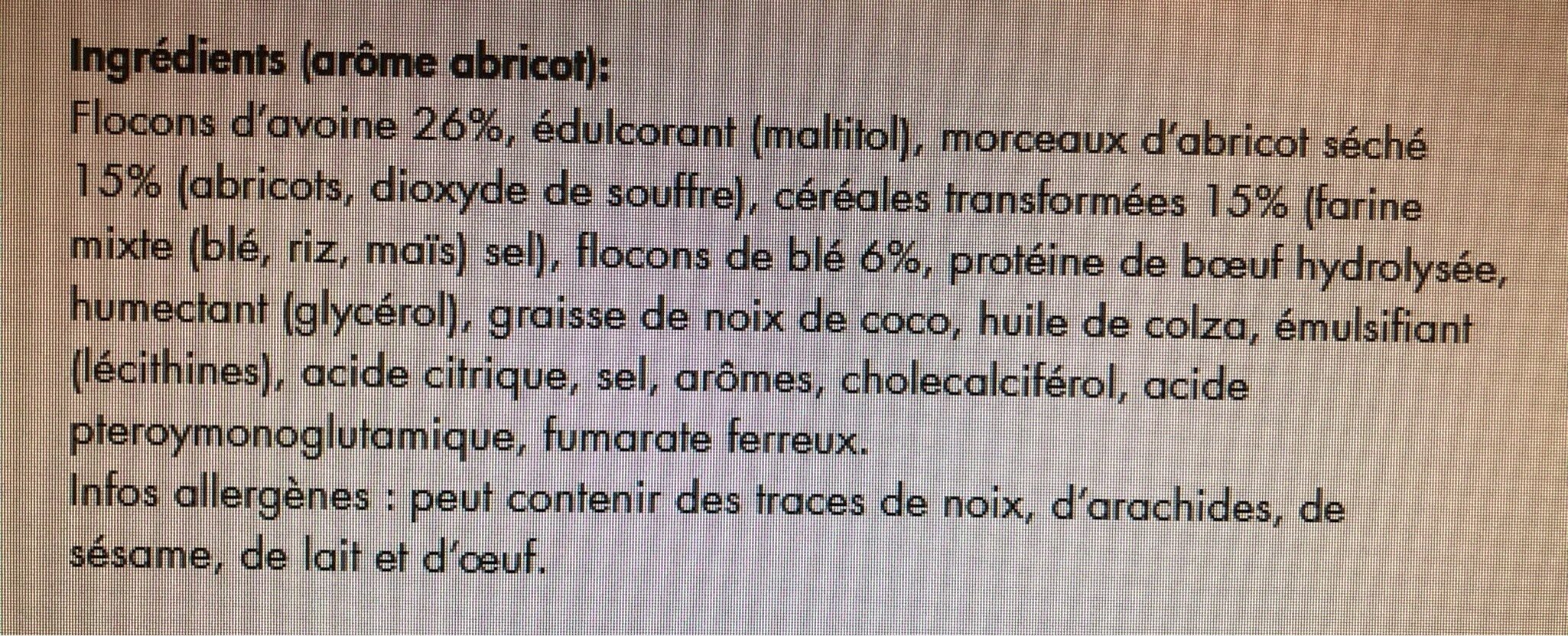 barre muesli abricot - Ingredients - fr