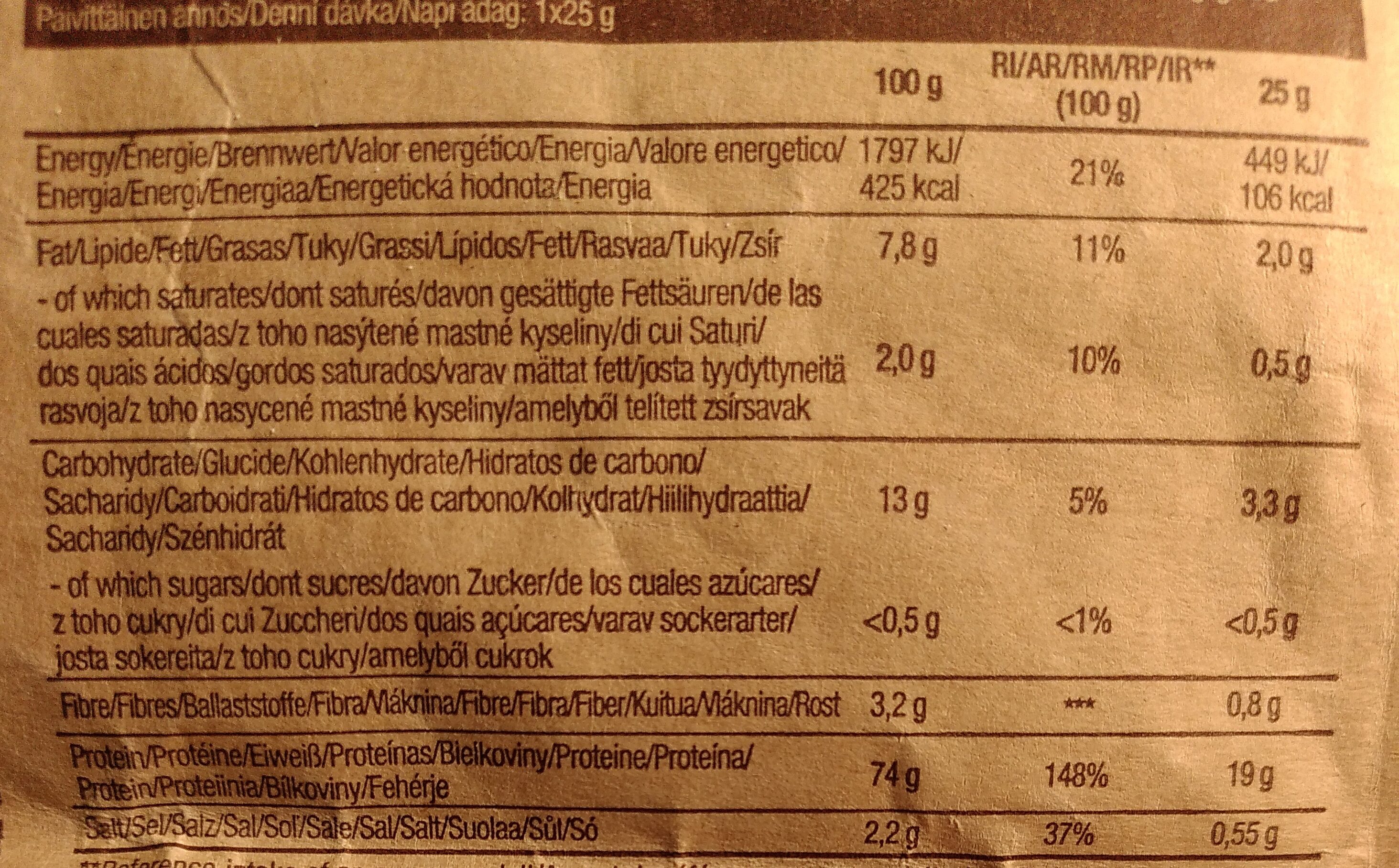 Vegan Protein Vanilla Cookie Flavoured - Nutrition facts