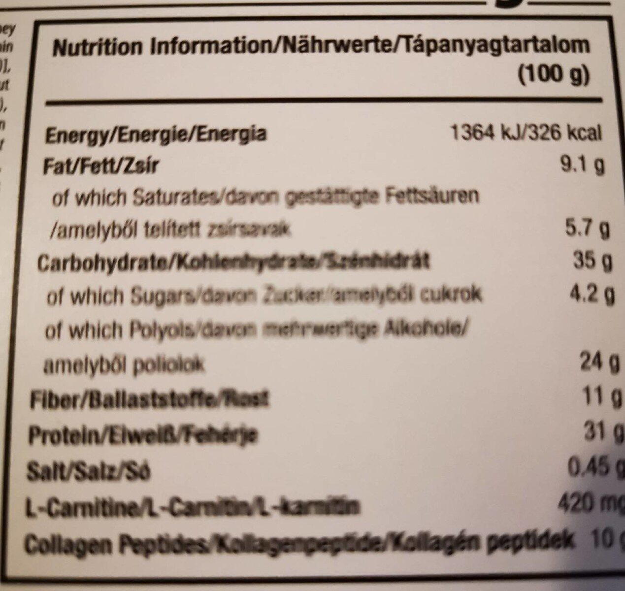 prot'n'go - Nutrition facts - fr