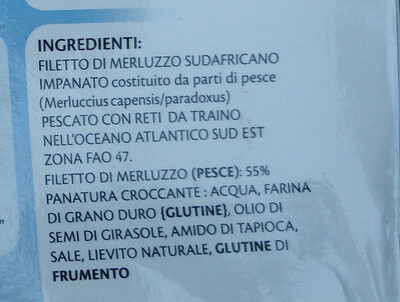 Filetti croccanti di merluzzo - Ingredienti