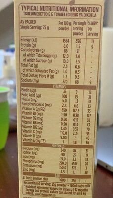 Nestum - baby cereal - honey - Tableau nutritionnel - en