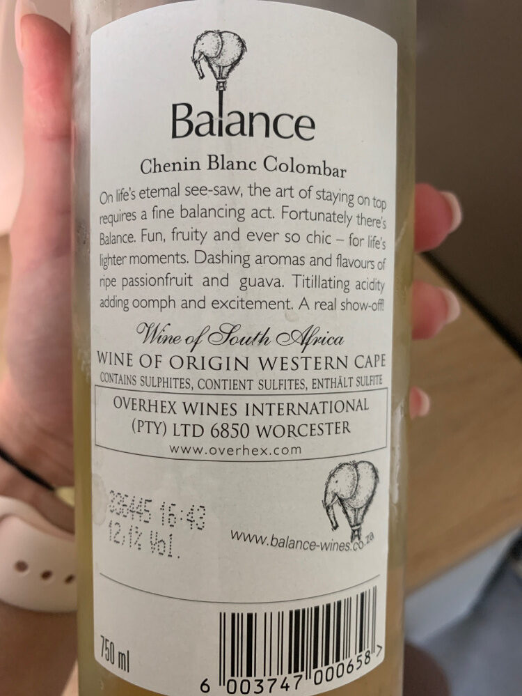 Balance Chenin Blanc - Ingredients