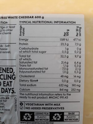 cheddar cheese - Ingredients