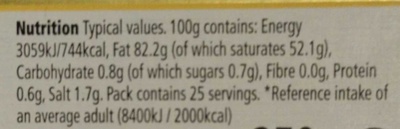 English Butter Salted - Nutrition facts