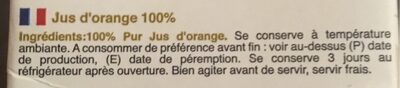 100% pur jus Orange - المكونات - fr