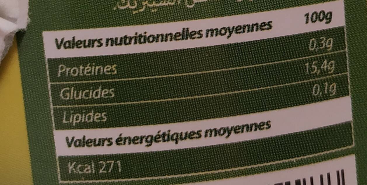 Maïs doux en grains - Nutrition facts - fr