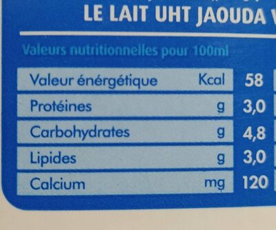 Lait entier - Nutrition facts - fr