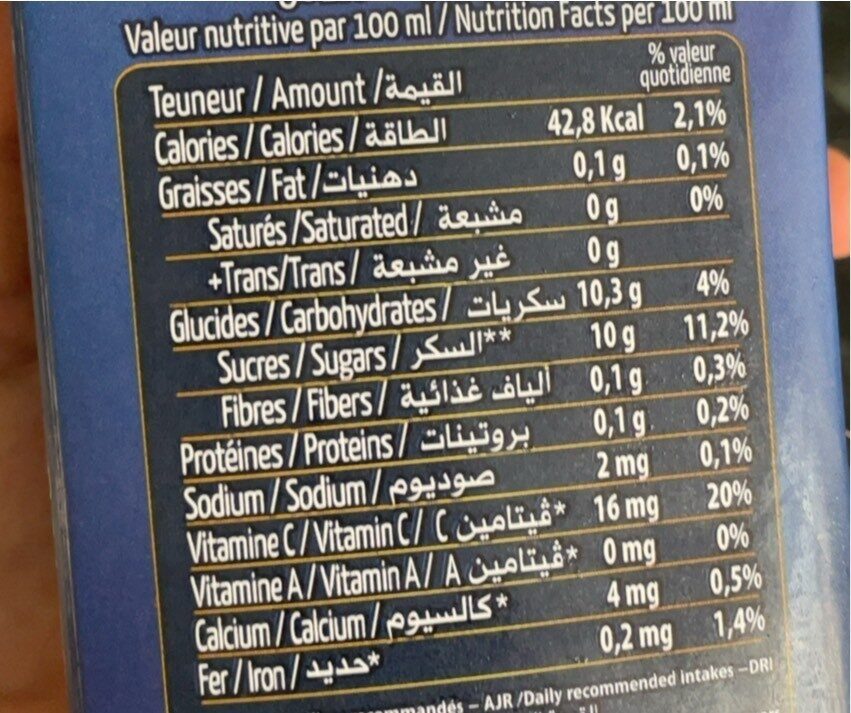 Press Up premium - Nutrition facts - fr