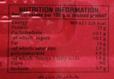 Sardines à l'huile végétale - Nutrition facts