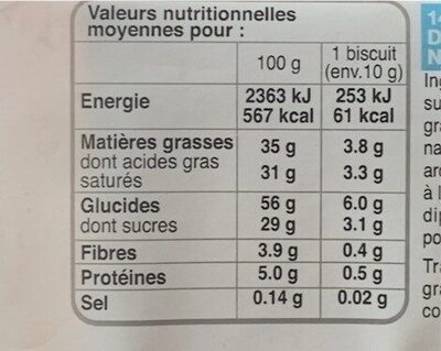 croquants - Nutrition facts