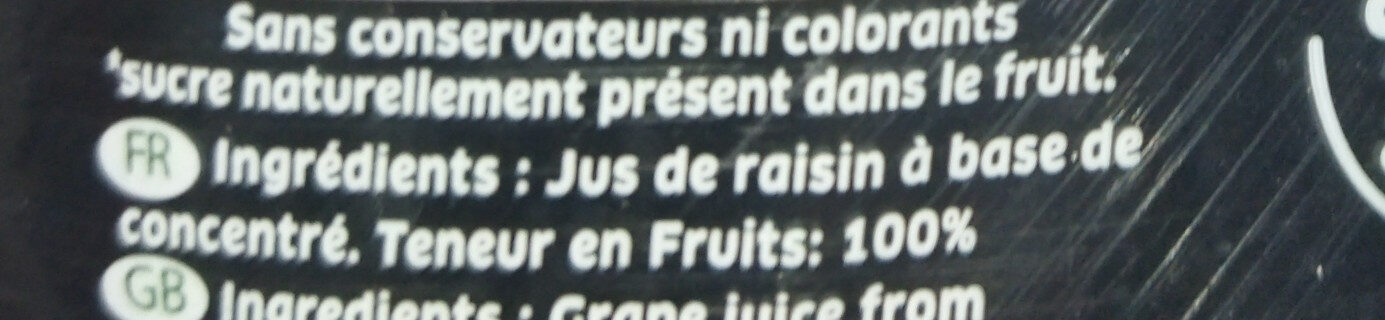Rouiba excellence 100% jus de raisin - المكونات - fr