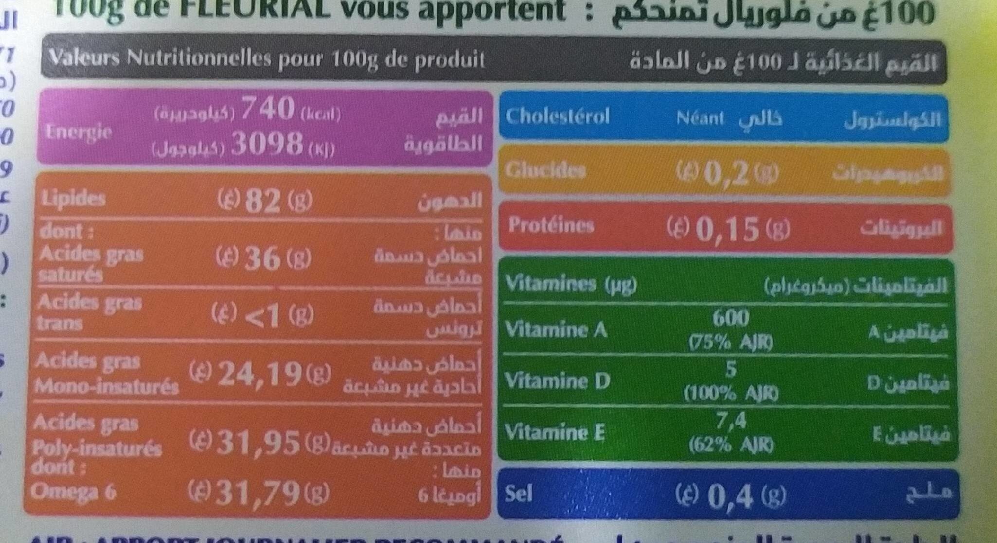 Fleurial - Voedingswaarden - fr