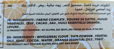 Biscuit complet cacao-orange - المكونات - fr