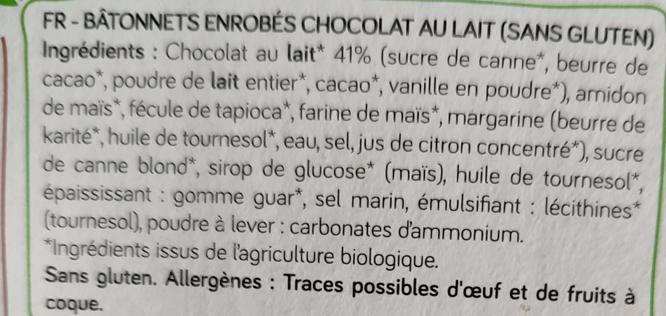 Mini fourrés Cacao - Ingrédients
