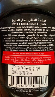 Sweet chilli sauce - حقائق غذائية - fr