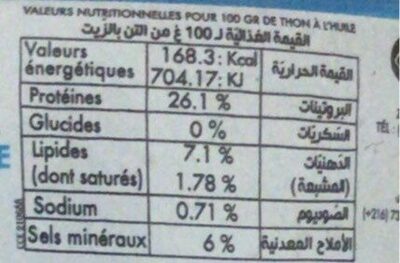 Thon entier à l’huile végétale - Nutrition facts - fr