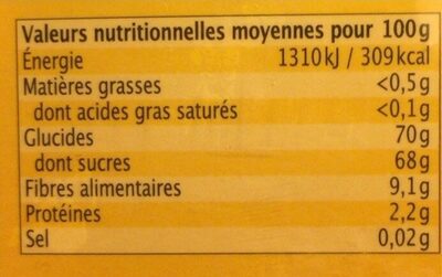 Dattes Deglet Nour - Nutrition facts - fr