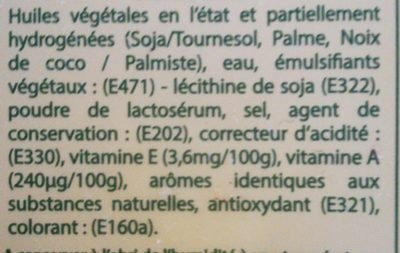 Margarine pasteurisée - Información nutricional - fr