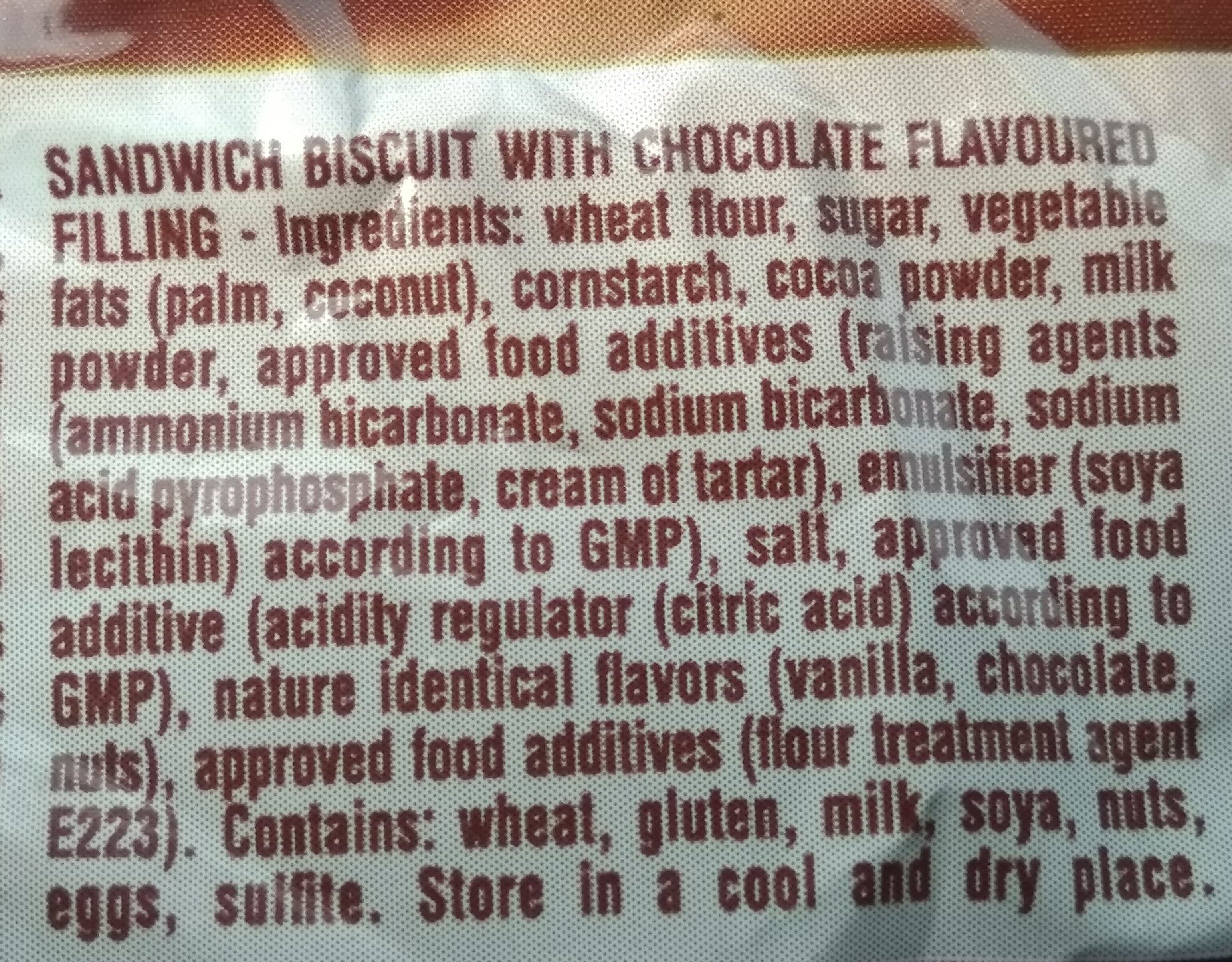 Major ( chocolat ) - Ingredients