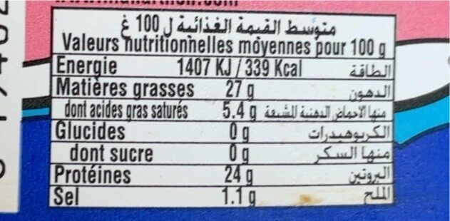 Thon El Manar - Nutrition facts - fr