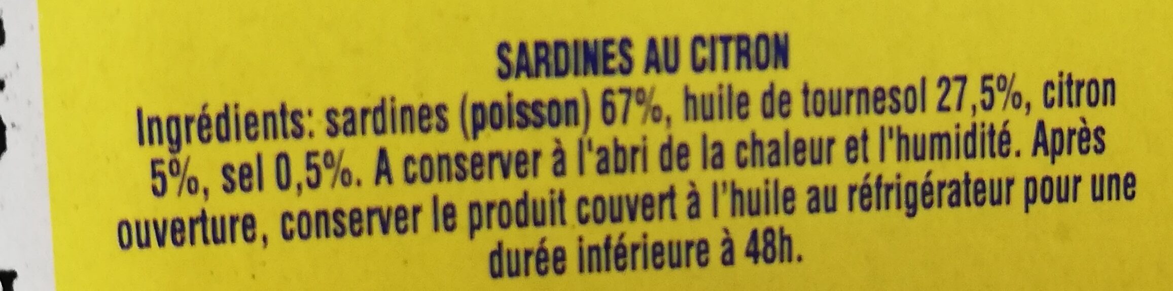 Sardines de mediterranée - Ingredients - fr