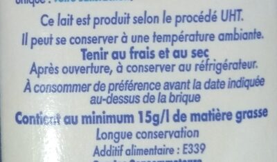 Lait demi écrémé UHT - Ingrediënten - fr