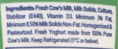 Almarai Yoghurt Full Fat - المكونات - en