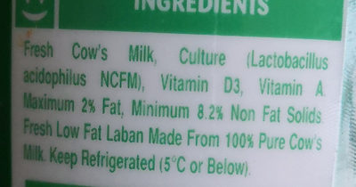 fresh Laban vetal - Ingredients