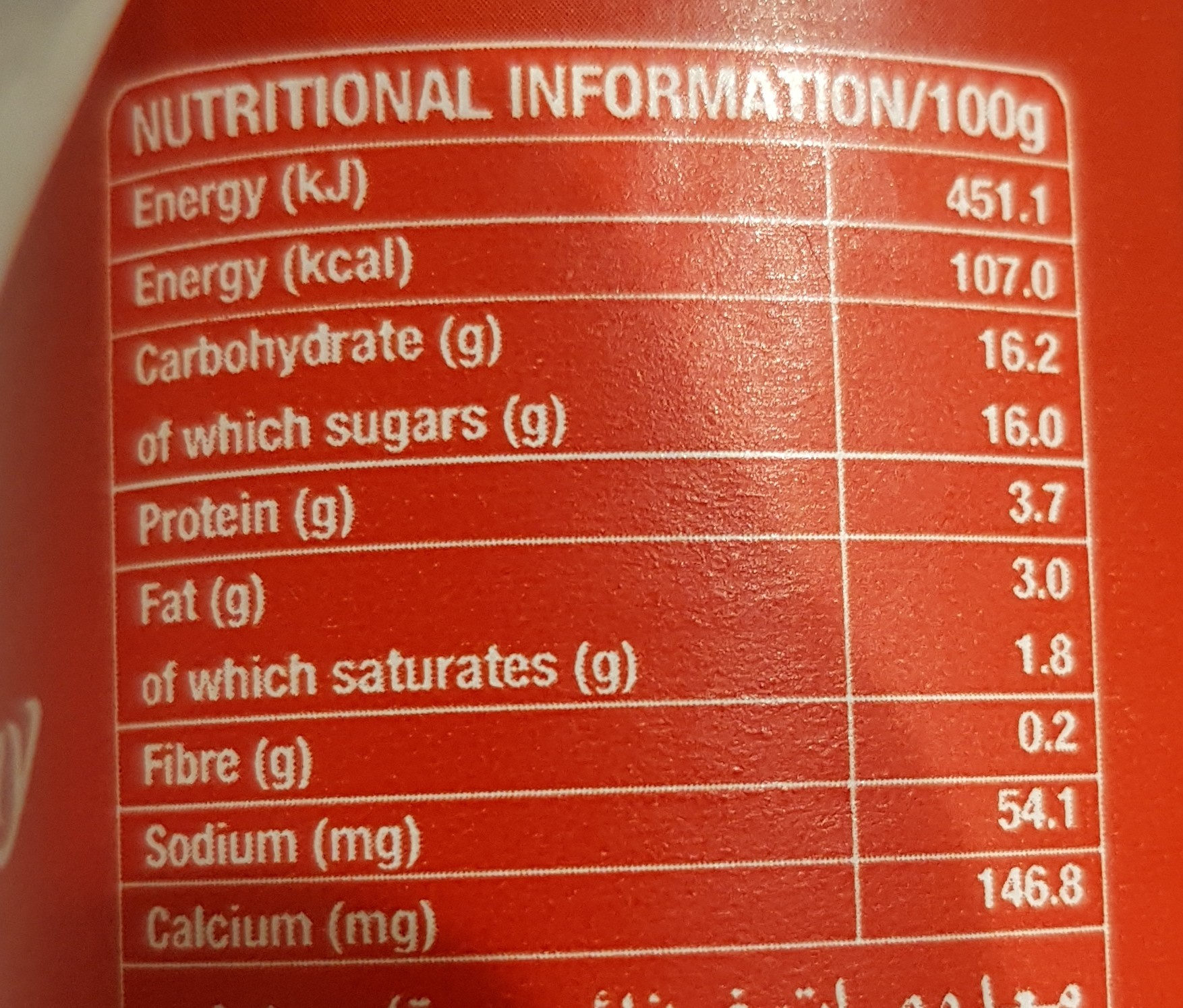 Yoplait fresh and creamy - Nutrition facts