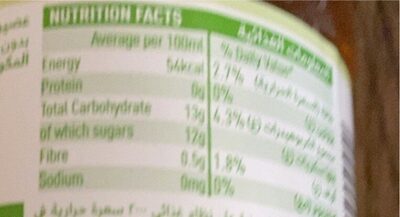 Apple juice - Nutrition facts - fr
