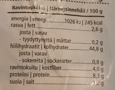 Jussin Ciabatta viipaleet - Ravintosisältö