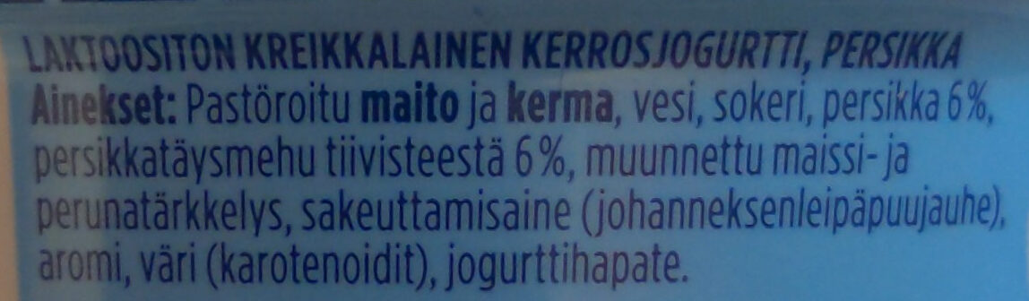 Kreikkalainen jogurtti persikka - Ingredients - fi