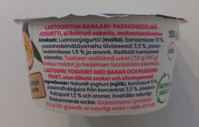 Luonnonjogurtti+ Passio-hedelmä & Banaani - Ainesosat