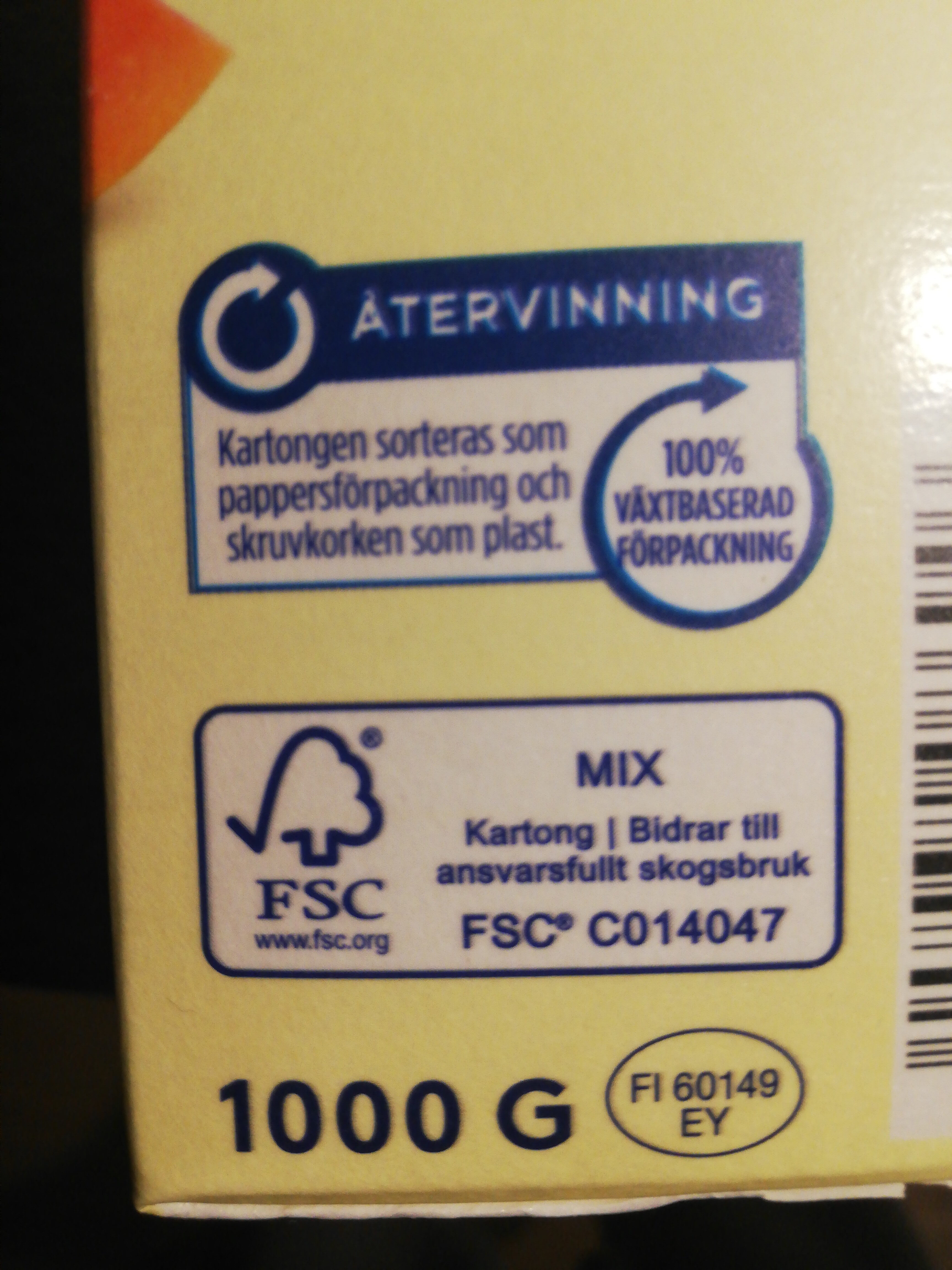 Yoghurt, persika och papaya - Recycling instructions and/or packaging information
