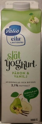 Valio Eila Slät yoghurt Päron & Vanilj - Produit - sv