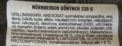 Günther - Ainesosat
