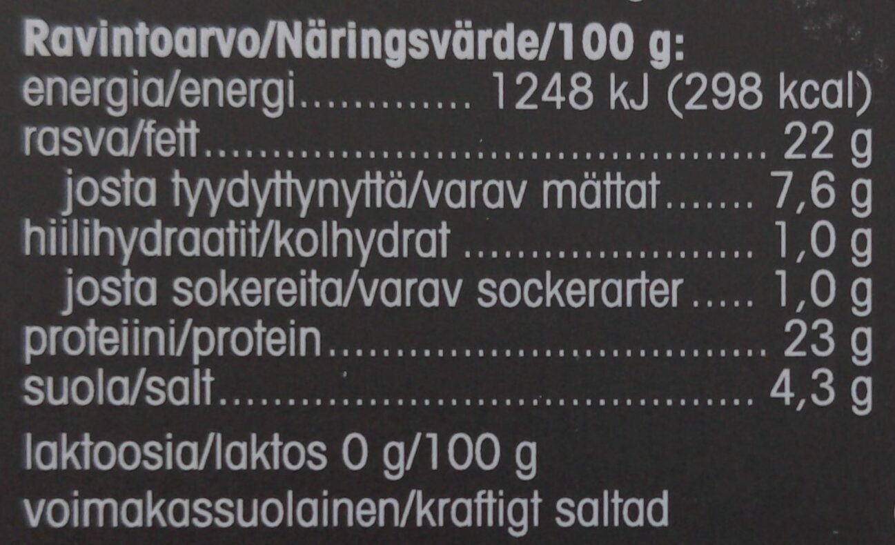 Luomupepperonisalami - Nutrition facts - fi